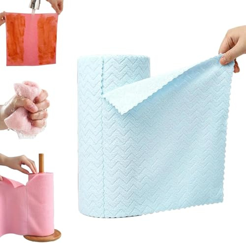 30er-Packung abreißbare, extrem saugfähige und wiederverwendbare Tücher, Rollen, trocken und nass, Geschirrtücher, Waschlappen, Küchenreinigung