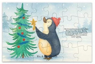 Mr. & Mrs. Panda Puzzle Pinguin Weihnachtsbaum Design 24 Teile - Geschenk, 300, Winter, 500, Legespiel, Weihnachten, 1000, 2000