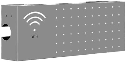 WiFi Box Hider – Wandhalterung, Karbonstahl, multifunktionaler Organizer, Modem-Box-Verteiler | für Elektronik-Netzwerk-Steckdosen, Verbindungen, Wohnzimmer, TV, Schreibtisch, Buchkorb