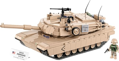 COBI Armed Forces M1A2 Abrams (US), Maßstab 1:35, 1025 Teile | Bedruckt (Pad Printed), beweglicher Turm und Lauf, zu öffnende Luken, Figur, Plakette, US-Flagge, Teile aus der EU, ab 10+