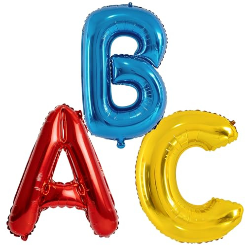 ABC Set Schulstart Folienballon,Einschulung Ballon,Luftballons Schulanfang | Buchstaben Luftballon ABC für Schuleinführung Einschulung Schulanfang Schulstart Deko,ca. 25 cm x 36 cm