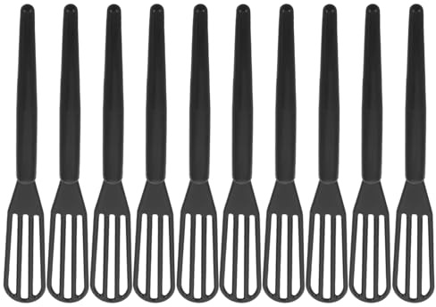 CALLARON Fouets Mélangeurs en Plastique Noir Lot de 10 pour Coloration Capillaire, Outil Manuel Ergonomique pour Usage Professionnel et Particulier, Mélange Uniforme et Confortable des