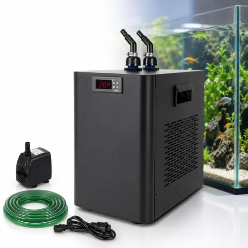 Enfriador De Agua For Acuario, Compresor Silencioso Con Bomba Y Mangueras | Multiusos for peceras, camarones, hidroponía, inmersión en frío, cuidado de medusas de coral.(100L(26gal))