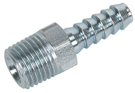 Sealey AC08 Screwed Tailpiece Male 1/4BSPT - 1/4 Hose Pack of 5