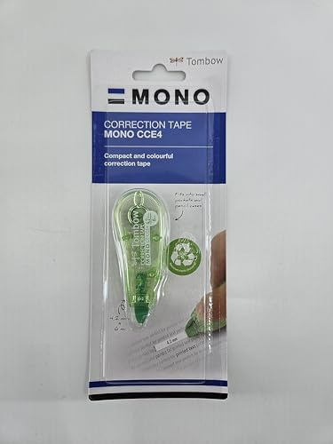 Tombow CT-CCE4 Mini-Korrekturroller, mittiges Abrollen, 4.2 mm x 6 m, geblistert, transparent grün, 4003198403116