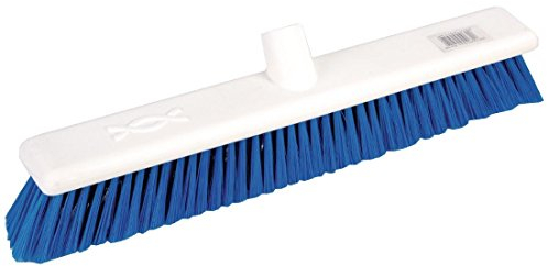 Jantex Hygiene Broom Soft Bristle Blue 18In Brush Only Sweeping Cleaning