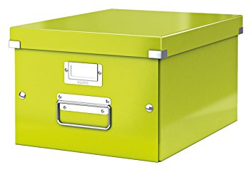Leitz, Mittelgroße Aufbewahrungs- und Transportbox, Grün, Mit Deckel, Für A4, Click & Store, 60440064