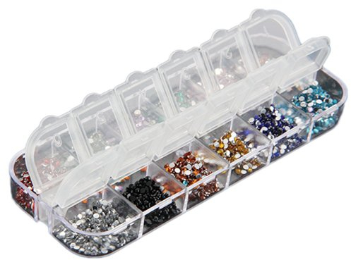 3000 Stück 12 Farben Nagel Art Strassstein Glitter Strass UV Gel Acryl 1,5mm