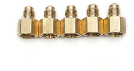LTWFITTING Messing Fittings Aussen 5/16 x 3/8 NPT Innengewinde SAE 45° Bördelverbindungen mit Innengewinde (5 Stücke)