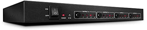 LINDY 4 x 4 HDMI 4 K Matrix Switch mit IR-Fernbedienung, 38152, schwarz