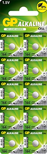 GP Alkaline Button 164 (LR620) card of 10