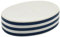 Harbour Housewares Soap Dish - Glazed Ceramic Bathroom Sink Holder Saver - Navy Stripe