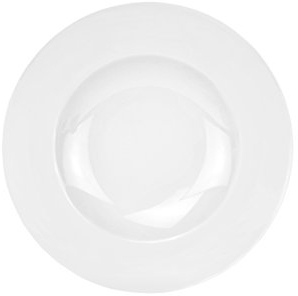 Van Well Bol à pâtes Ø 30 cm - Assiette creuse 500 ml - Blanc rond brillant - Porcelaine de qualité supérieure - Assiette à pâtes classique