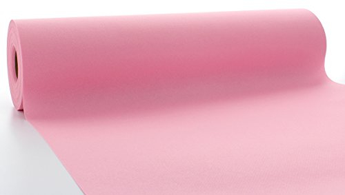 Sovie Horeca Linclass Airlaid Tischläufer Rosa - 40cm x 24m - Einfarbiger Einmal-Tischläufer - Perforierung alle 120cm - Ideal für Dekorationen