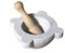 Mortier de cuisine en marbre blanc avec pilon en bois White Marble Mortar 20 cm