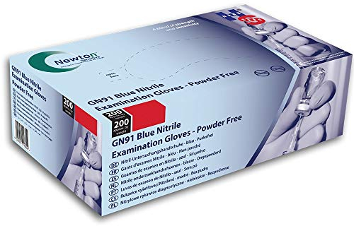 Handsafe GN91 Powder Free Blue Nitrile Disposable Gloves - Pack of 200 (Extra Large)
