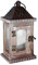 TentHome Vintage Holz Laterne mit Metalldach Holzlaterne Windlicht Stalllaterne Leuchte Kerzenhalter Kerzenleuchter Teelichthalter Dekoration (Natur, 22x11x11CM)