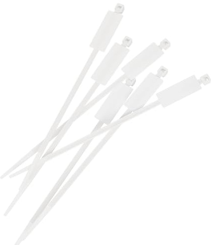 Lumonic 100 Stück Kabelbinder mit Beschriftungsfeld, längs | 200 × 4,8mm | bis 22kg Zugfestigkeit | Nylon PA6.6 | Kabelmarkierung in Industriequalität | Kabelmanagement, Industrie, Haushalt