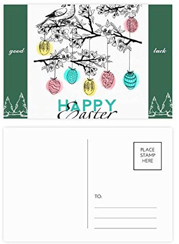 Happy Ostern Religion Festival Egg Bird Good Luck Postkarten-Set Karte Postkarte Seite Postkarte
