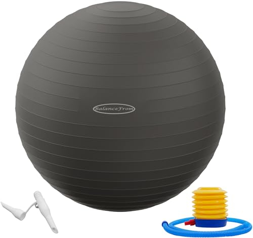 Fitvids Gymnastikball, Yoga-Ball, Fitnessball, Geburtsball mit Schnellpumpe, 0,9 kg Kapazität, 48,3–55,9 cm, Größe M