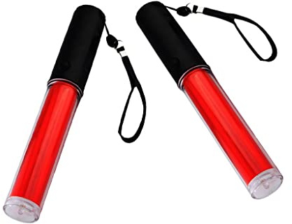 Fenteer 2pcs LED Auto Warnleuchte Signallampe, Signalstab-LED Taschenlampe, Verkehrsstab Signalverkehr Leuchtstab, LED-Signal Verkehrssicherheit Stab, Arbeitsleuchte Leuchtstab, 2 Modi