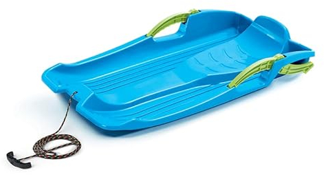 NEUSTANLO Rodel Bob Schlitten Modell Hornet Blau mit Zugseil und Griff