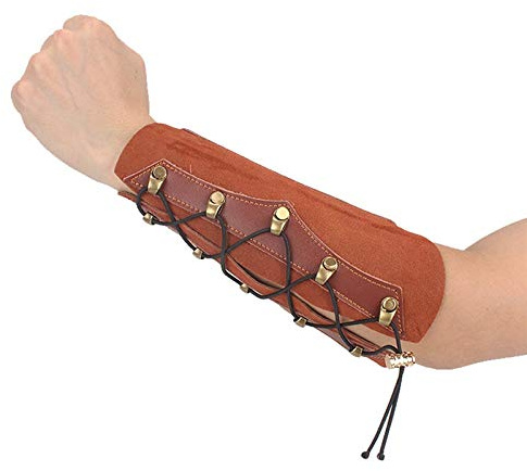 ACEXIER 1PC Brown Archery Leather Laces Wristband Protector Strumento per Arco da Caccia per Proteggere la Protezione del Braccio Accessori per Arco e frecce Marroni
