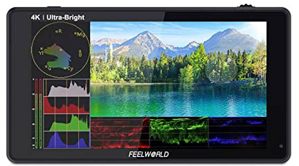 FEELWORLD LUT6S - Monitor de campo con pantalla táctil HDR/3D LUT de 6 pulgadas y 2600 nits con histograma de forma de onda 3G-SDI 4K HDMI salida de entrada 1920 x 1080 panel IPS