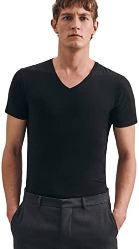 Seidensticker Herren Mens Shaped Pullover Tshirts Polos, Schwarz(242491), M EU