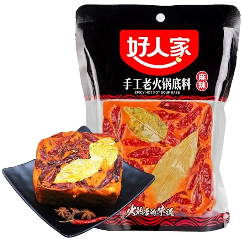 Authentic Chinese hot Pot Soup Base 500g, Haorenjia Sichuan hotpot Broth Sauce Spicy Seasoning from Szechuan, China
