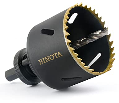 BINOTA Sierra Perforadora Bimetálica M42 60 mm, para Metal, Madera, Madera Contrachapada, PVC, Yablero de Fibra, Panel de Yeso
