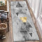 ZJXSNEH Korridor Teppich Geometrische Flur Läufer Teppich rutschfeste Graues Dreieck 45X140CM