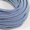 Amarcords - Textilkabel für Lampen WEISS-BLAUES ZICKZACK, rund, Seide, 50 Meter, mit 2 Leiter 2x0,75 - Stoffkabel mit farbigem vintage Stoff überzogen für Kronleuchter, Wandlampen und Lampenschirme