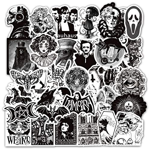 Gothic Aufkleber 50 Stück Laptop Aufkleber Bombe Vinyl Aufkleber Pack für Auto Gepäck Computer Skateboard Motorrad Aufkleber für Jugendliche Erwachsene
