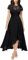 MIUSOL Women's Elegant Floral Lace Ruffle Evening Formal Wedding Guest Party Maxi Dress ( Large, Black )