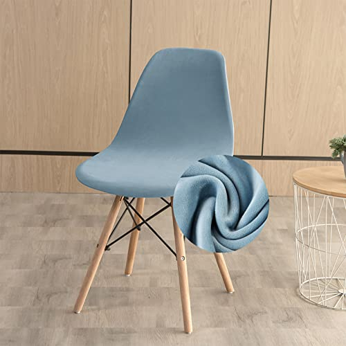 FANSU Stuhlhussen 1/2/4/6er Set Strech Esszimmerstühle Bezug Luxus Samt Küchenstühle Husse Waschbar Elegante Schwingstühle Schalenstuhlbezug für Wohnzimmer Esszimmer (Hellblau,6 Stück)
