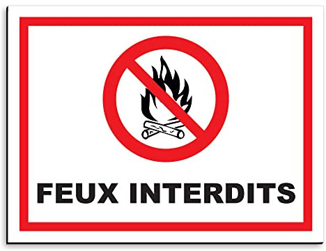 Plaque de signalisation Feux interdits en aluminium 20x15 cm