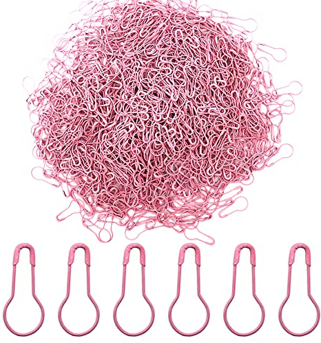 Ruidee 1000Stück Sicherheitsnadeln Metall Kürbis Förmige Sicherheitsnadeln Calabash Pin Kleidung Etiketten Perlennadeln (Rosa)