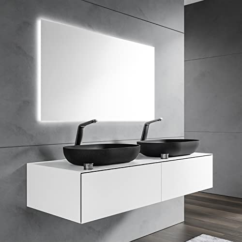 BERNSTEIN® Unterschrank für Aufsatzwaschbecken, Breite 140cm, Waschbeckenunterschrank aus der Badmöbel-Serie ARCTIC, Softtouch Oberfläche, Push-Open Schubladen mit Premium Auszügen, Vormontiert
