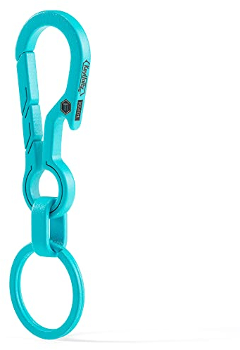 KeyUnity KM01 Titan EDC Schlüsselanhänger Clip mit Flaschenöffner, Schnellverschluss Karabiner Schlüsselanhänger Halter für Herren (Türkis)