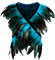 keland Gothic Feder Umhang Federkragen Federweste Federn Flügel Damen Schulter Feder Cape Schultertuch Schulterumhang Halloween Maleficent Kostüm (Blau)