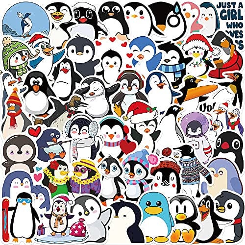 100 PCS Cute Kawaii Penguin Stickers, Scrapbook Journal Planner Water Bottle Laptop Phone Luggage Case Computer Animal Stickers,Vinyl Waterproof Aesthetic DIY Stickers for Girls Children Adults