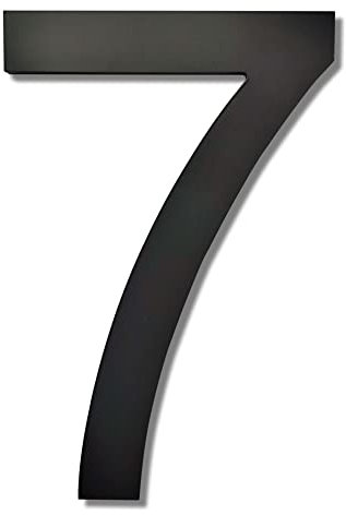 Ywonoby Numero civico esterno- 200mm -grande numero civico esterno galleggiante 3D moderno - resistente alle intemperie e facile da installare - realizzato in acrilico di alta qualità, numero nero(7)