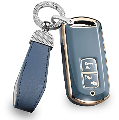 ontto Autoschlüssel Hülle Passt für Honda X ADV SH 300 150 125 Forza 300 125 PCX150 2018-2022 Motorcycle Scooter Schlüssel TPU Schutzhülle Schlüsselhülle Schlüsselanhänger Schlüsseletui-B Grau
