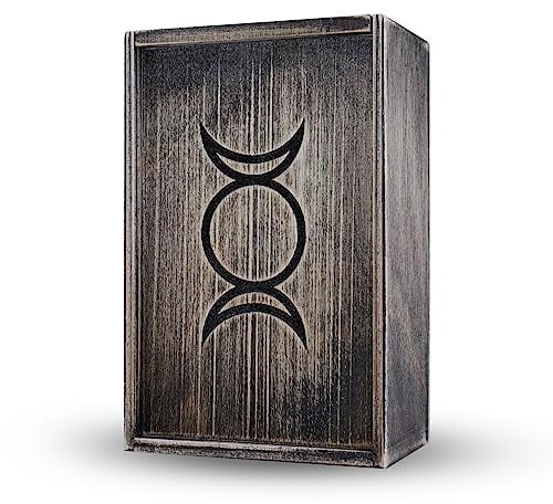 CRAFTERIAN WoodenTarot-Karten-Box/-Etui/-Halter, dunkel, für die meisten Tarotkarten in Standardgröße (passend für Deckgröße mit Box mit den Maßen 5,51 x 3,54 x 1,96)