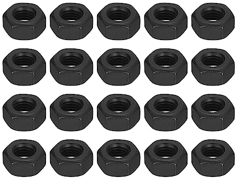 QUARKZMAN 1/4-28 Sechskant Muttern Karbonstahl Grad 8.8 Schwarz Oxide Sechseck Muttern für Schraube Bolzen Pack von 20