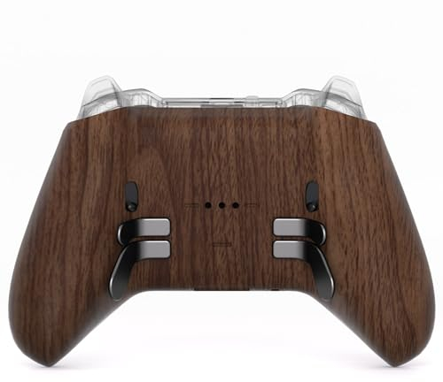 eXtremeRate Rückgehäuse Case für Xbox Elite Series 2 Controller, DIY-Ersatz Back Shell Cover Rückseite Abdeckung & Schrauben Set für Xbox Elite Series 2-Core Controller Modell 1797–Holz Optik