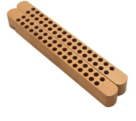Paintersisters® Stiftehalter/Pinselhalter Duo, aus Buchenholz, Klappbar für Stifte und Pinsel bis 9mm, 68 Fächer