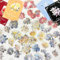 Arpaper Scrapbook Zubehör Stickers 80 Stück,Laser Bullet Journal Sticker PET Blume Scrapbooking Zubehör Glitzer Harz Set Scrapbooking Sticker Aufkleber Deko für Fotoalbum，Kalender(Flower spectrum 2)