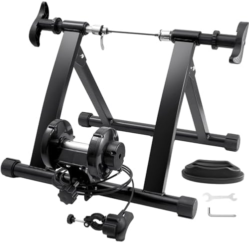 VEVOR Fahrradtrainerständer, magnetischer Heimtrainerständer für 26-29-Zoll-Räder, 8 Widerstandseinstellungen, Geräuscharmer Motor, tragbar für Indoor-Fahrübungen, mit Schnellspannhebel